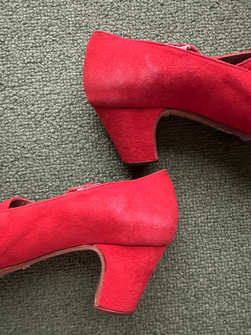 フラメンコシューズ スウェード赤　24cm