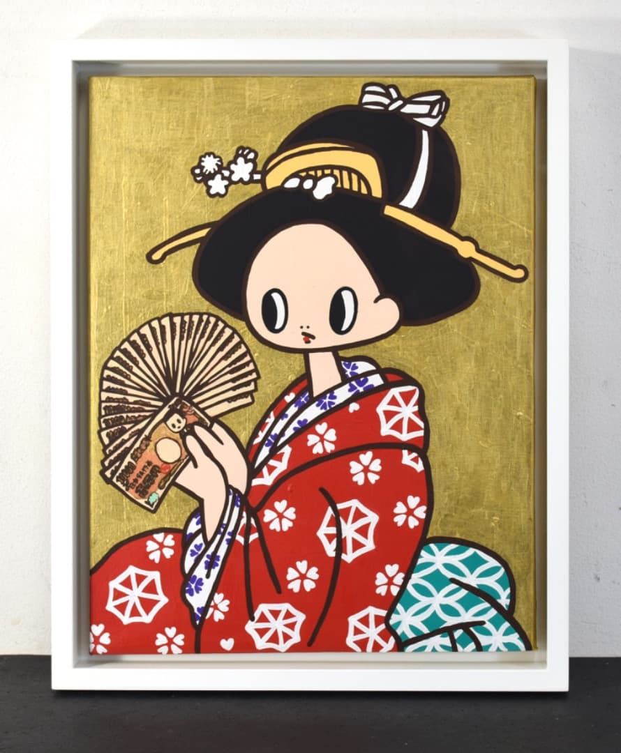 細川真希 キャンバス作品「参拾壱萬円也」6号 2017