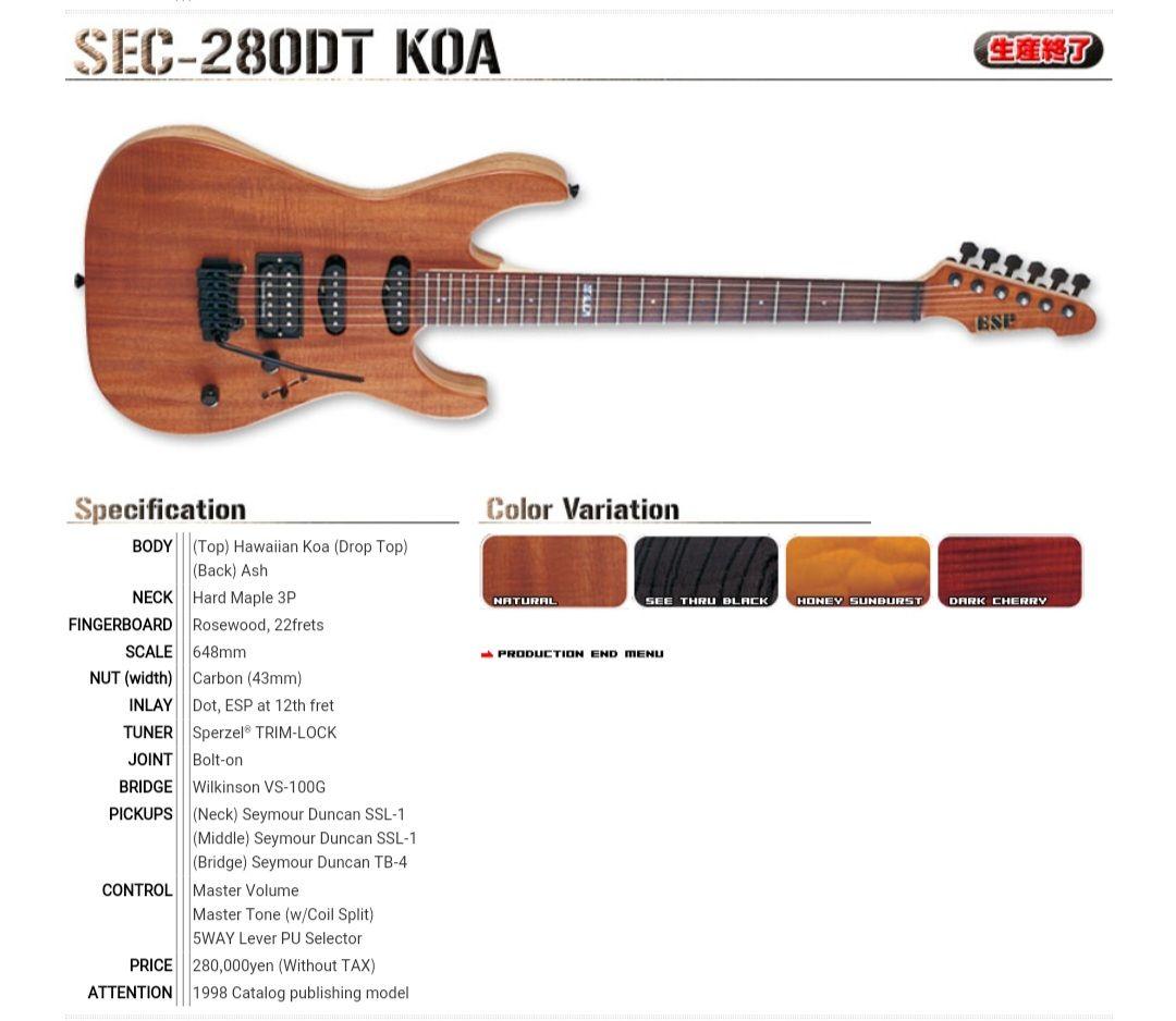 【somek】ESP SEC-280DT KOA　エレキギター