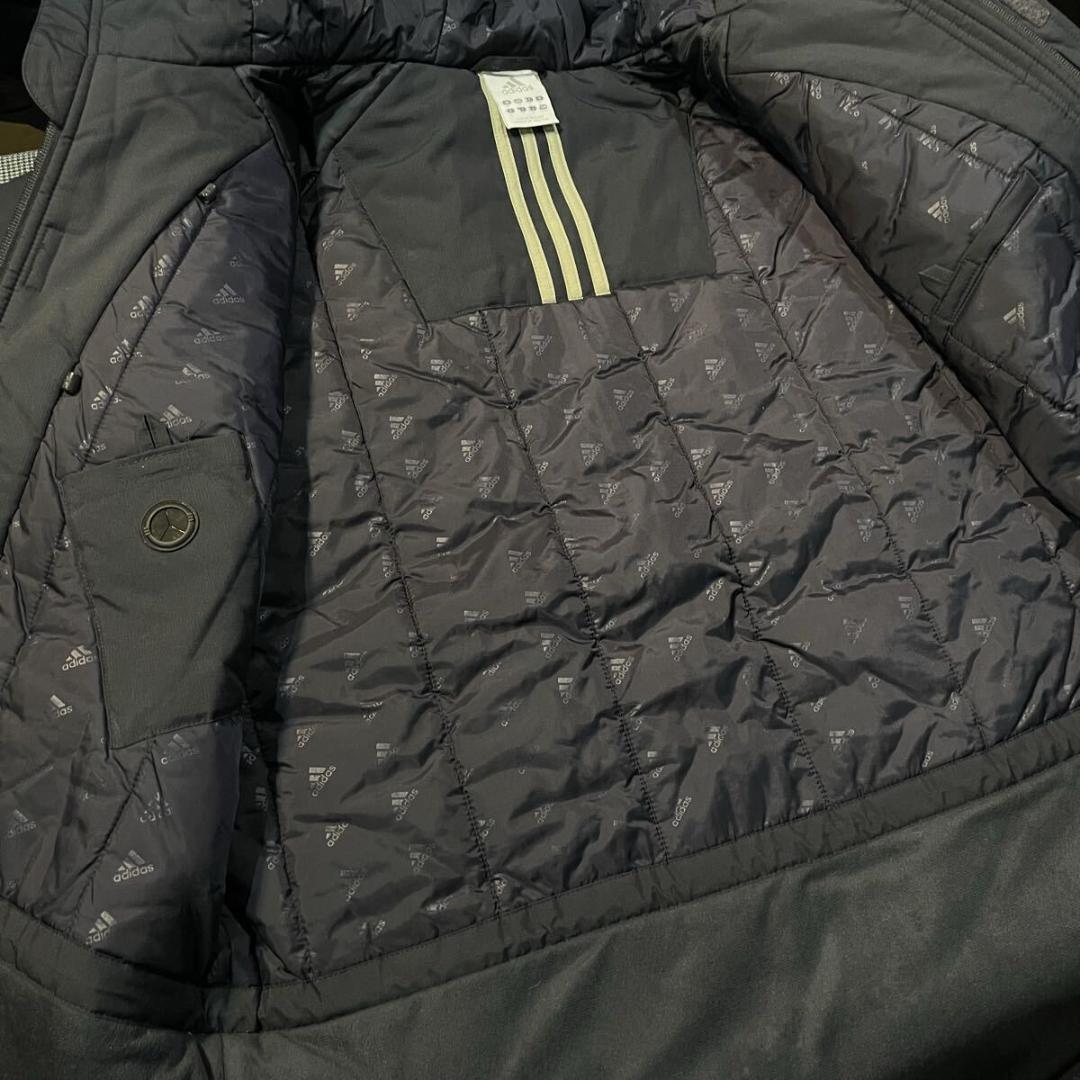 00s adidas パフォーマンスロゴ 刺繍 中綿 ベンチコート アディダス