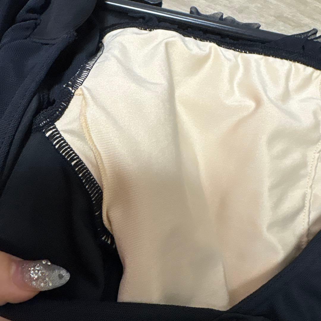 最終値下げ/Retune/stina/S 黒いバレエレオタード シースルー袖