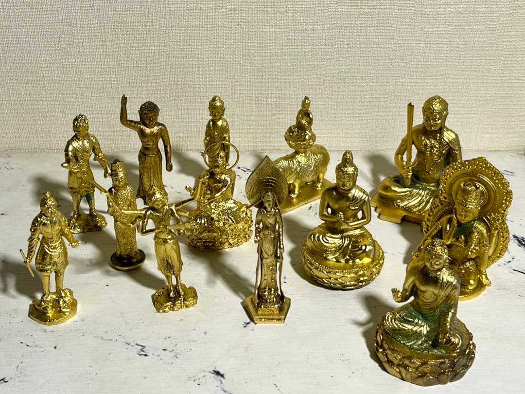 松久宗琳　大仏師　聖観音菩薩像 銅像 セット アンティーク 293／1000