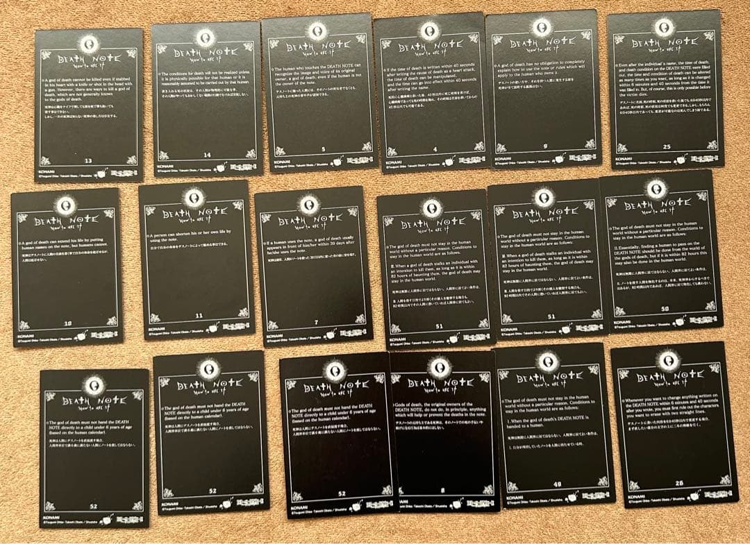 デスノート DEATH NOTE トレーディングカード36枚セット