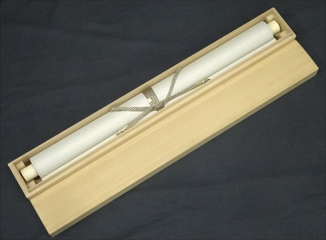 掛軸 田中六峰『秋景山水図』日本画 絹本 肉筆 無地箱 掛け軸 g11175