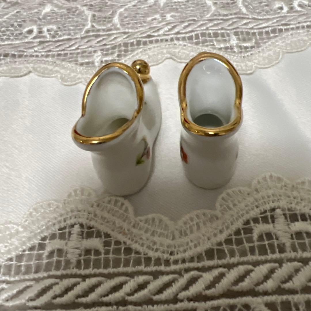 リモージュ　アンティーク　ミニチュア　ブーツ　２個セット