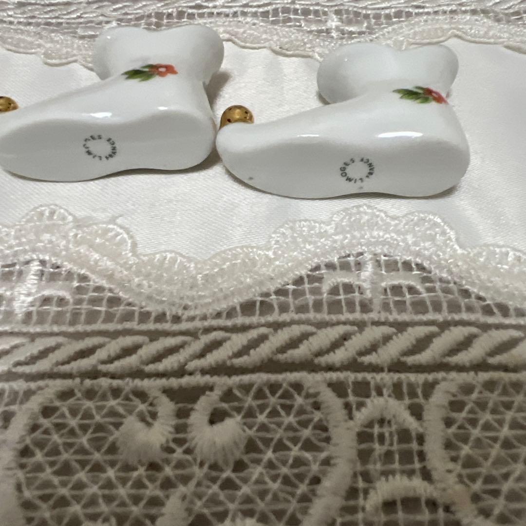 リモージュ　アンティーク　ミニチュア　ブーツ　２個セット