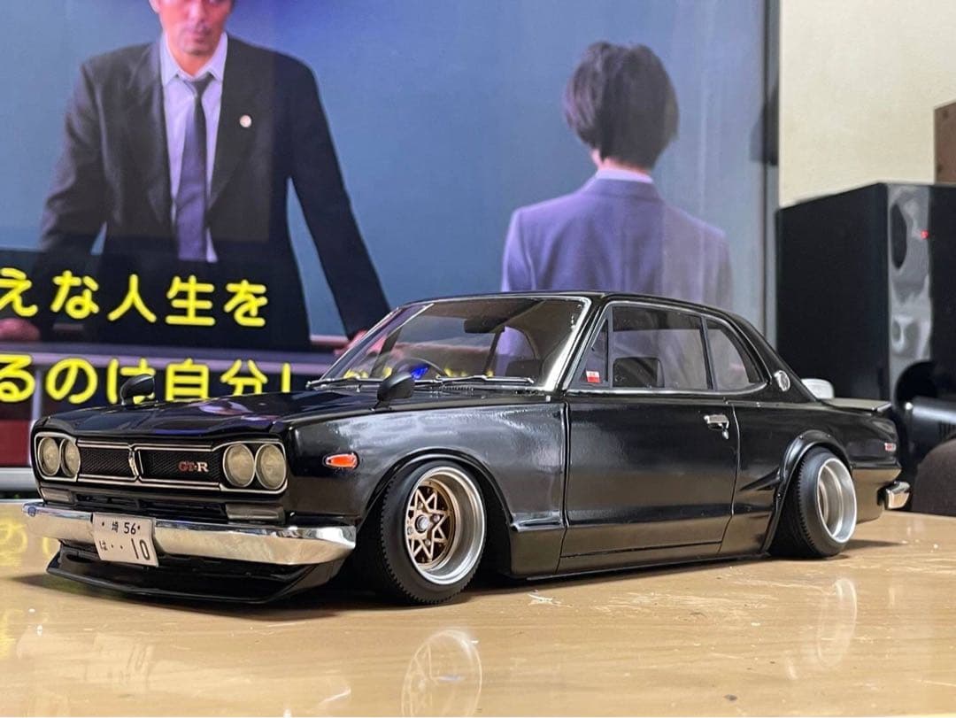 1/12ミニカー　IG ハコスカ GTR スターシャーク深リムカスタム　ブラック