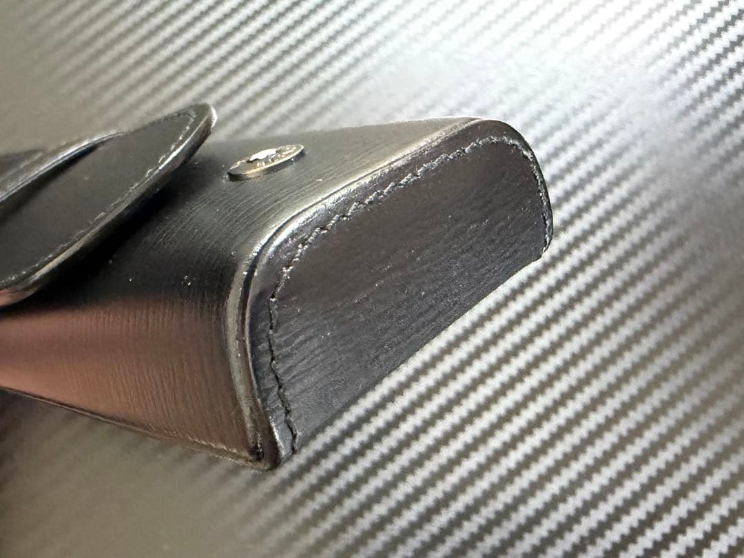 未使用に近い モンブラン レザーペンケース 2本差し ブラック 箱 袋 書類付き