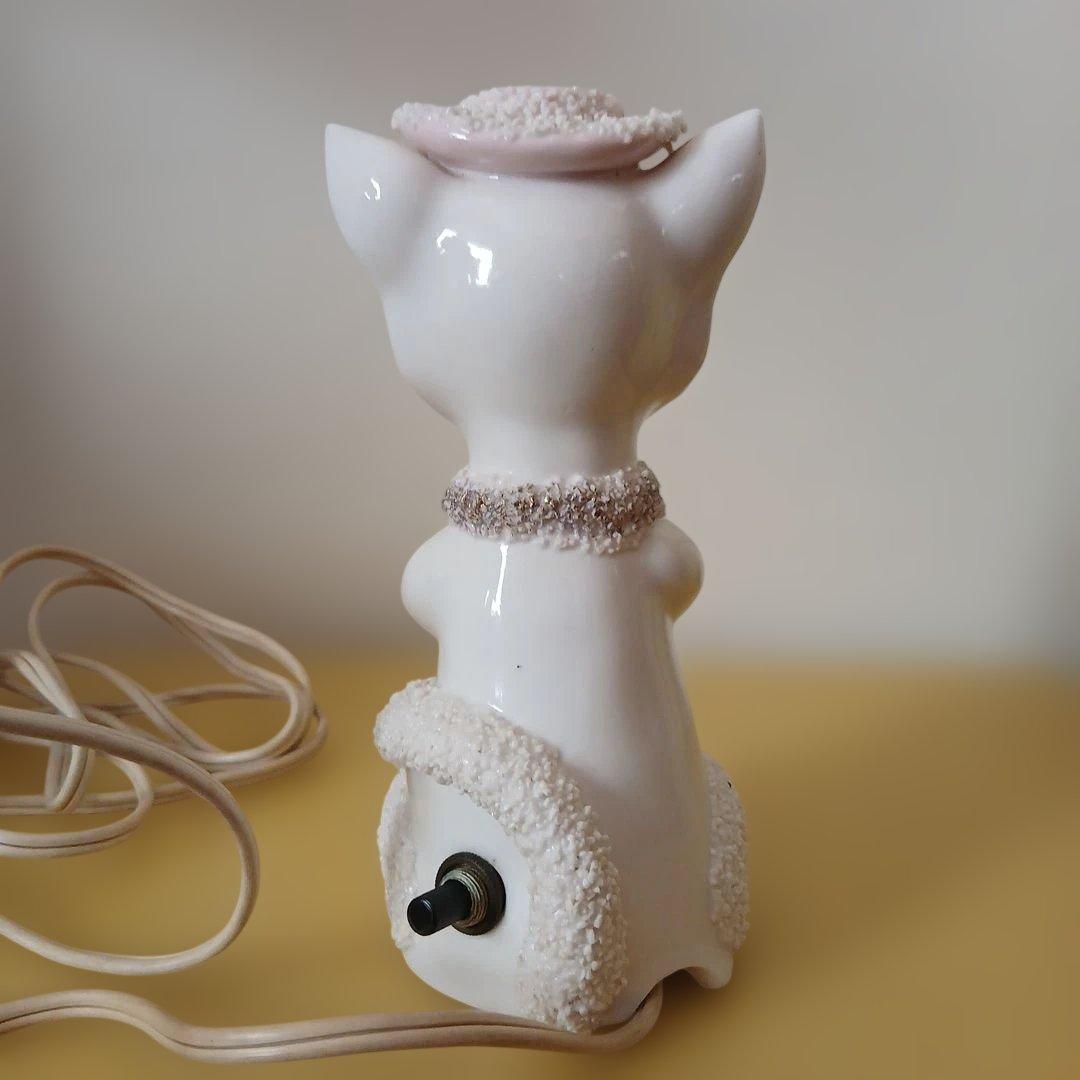 ヴィンテージ　オシャレネコちゃん　陶器ランプ　　照明