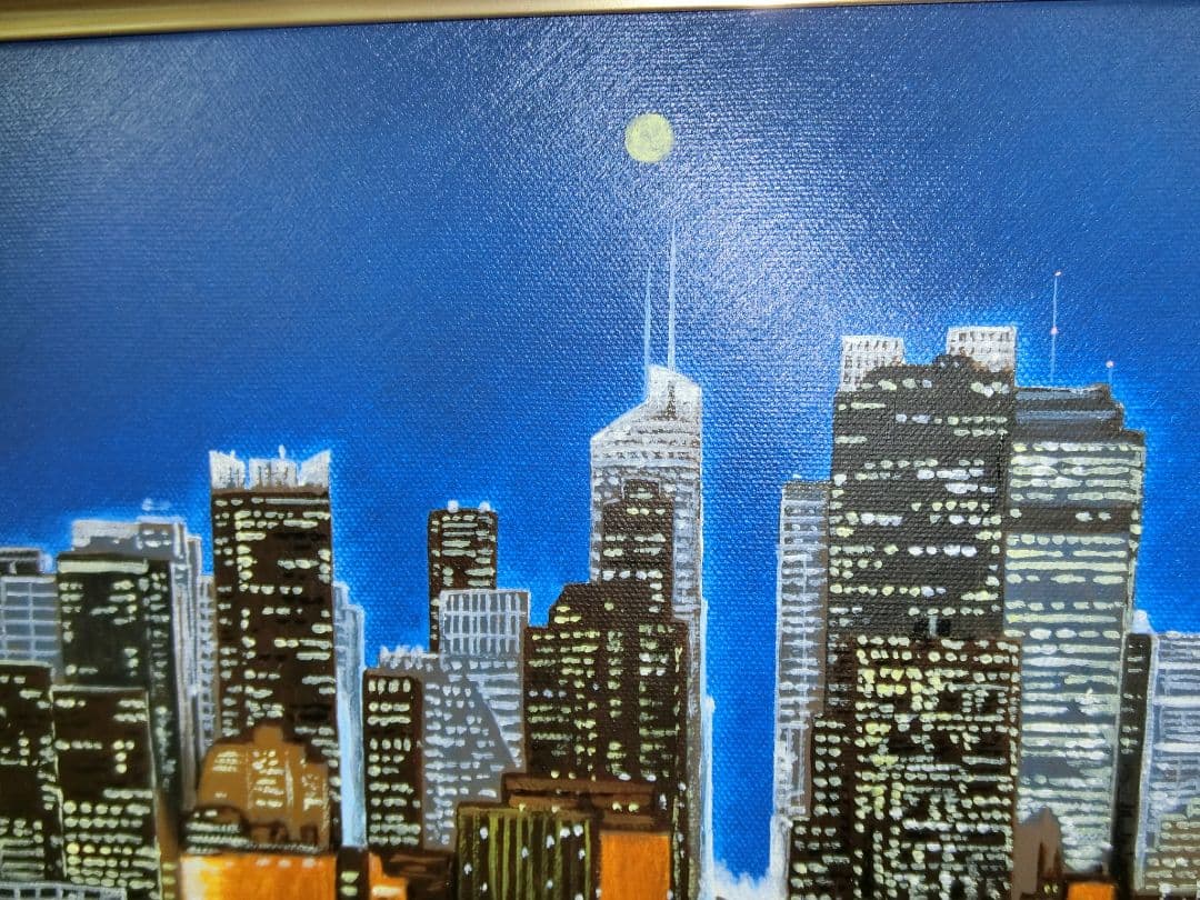 【ART】ニューヨーク摩天楼(朝隈敏彦真筆)WF3号