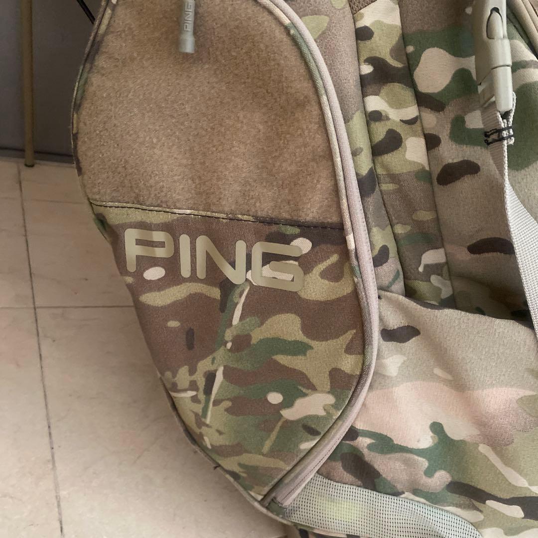 PING 迷彩 キャディバッグ スタンド付き