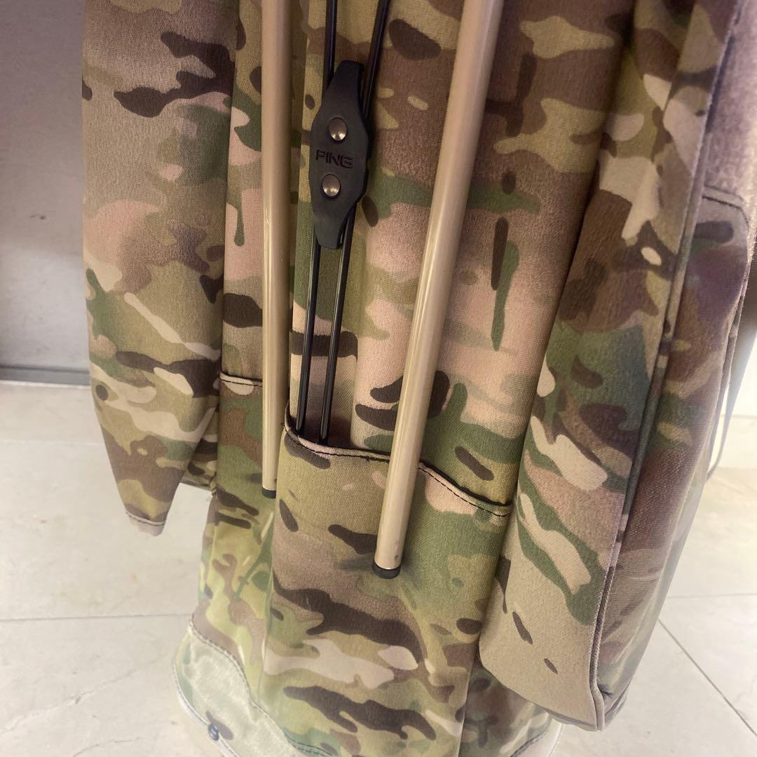 PING 迷彩 キャディバッグ スタンド付き