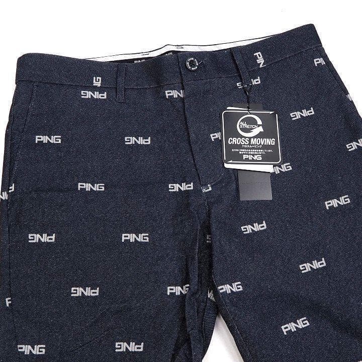 新品 PING ピン ゴルフ 総柄 ストレッチパンツ 定価22000円 黒 M