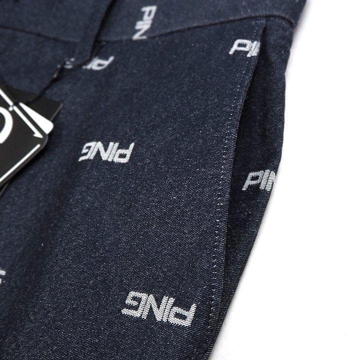 新品 PING ピン ゴルフ 総柄 ストレッチパンツ 定価22000円 黒 M