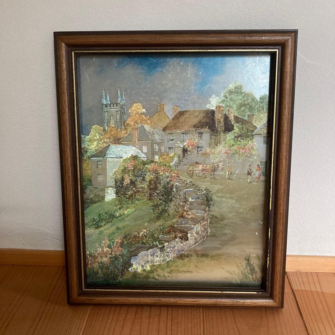 Tanko 4点おまとめ立体感のある風景画　ヴィンテージイギリスの村風景