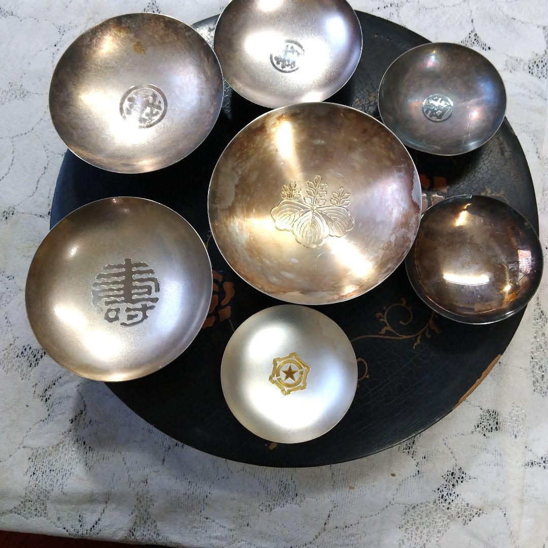 純銀杯 ７点 全てに純銀刻印あり ５２１g