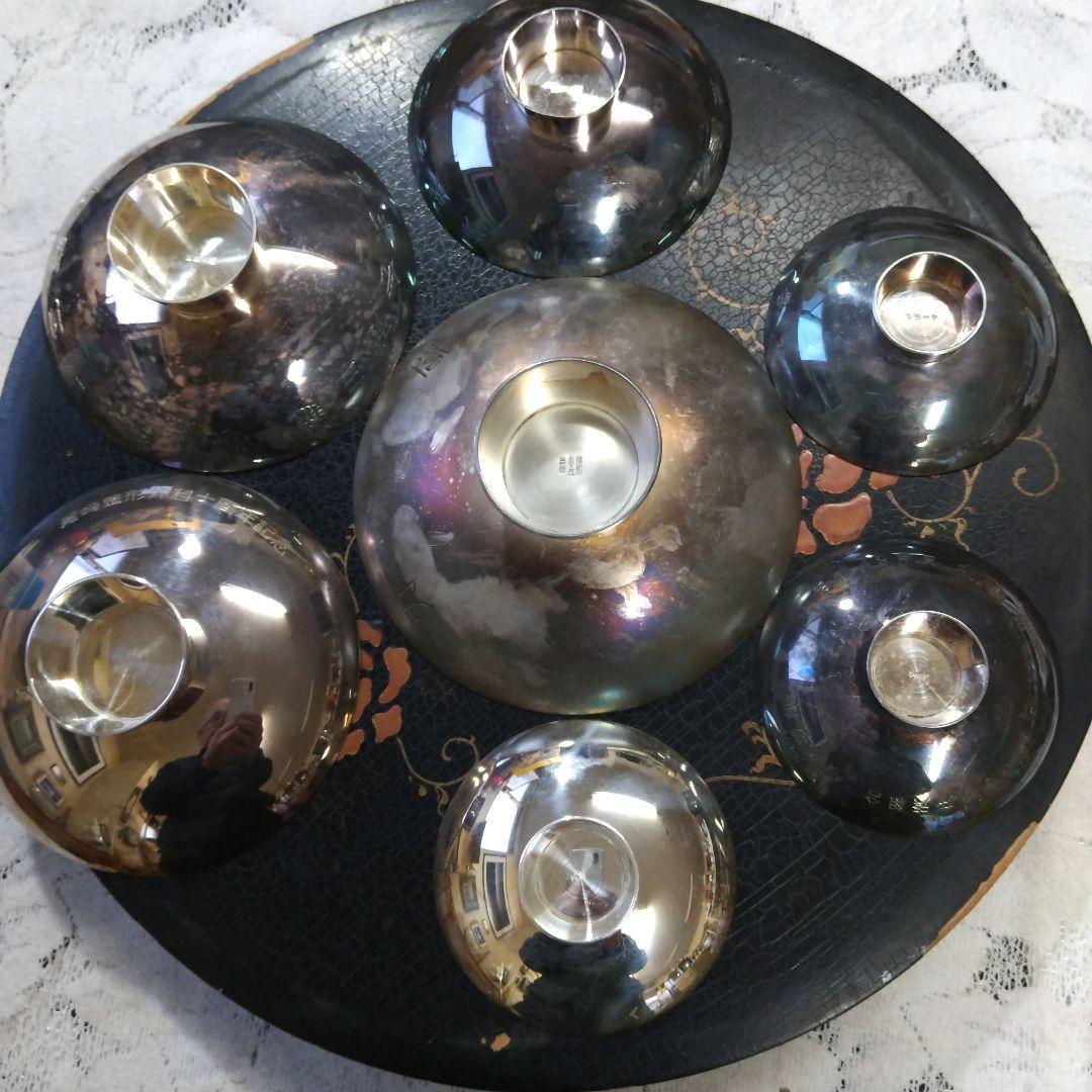 純銀杯 ７点 全てに純銀刻印あり ５２１g