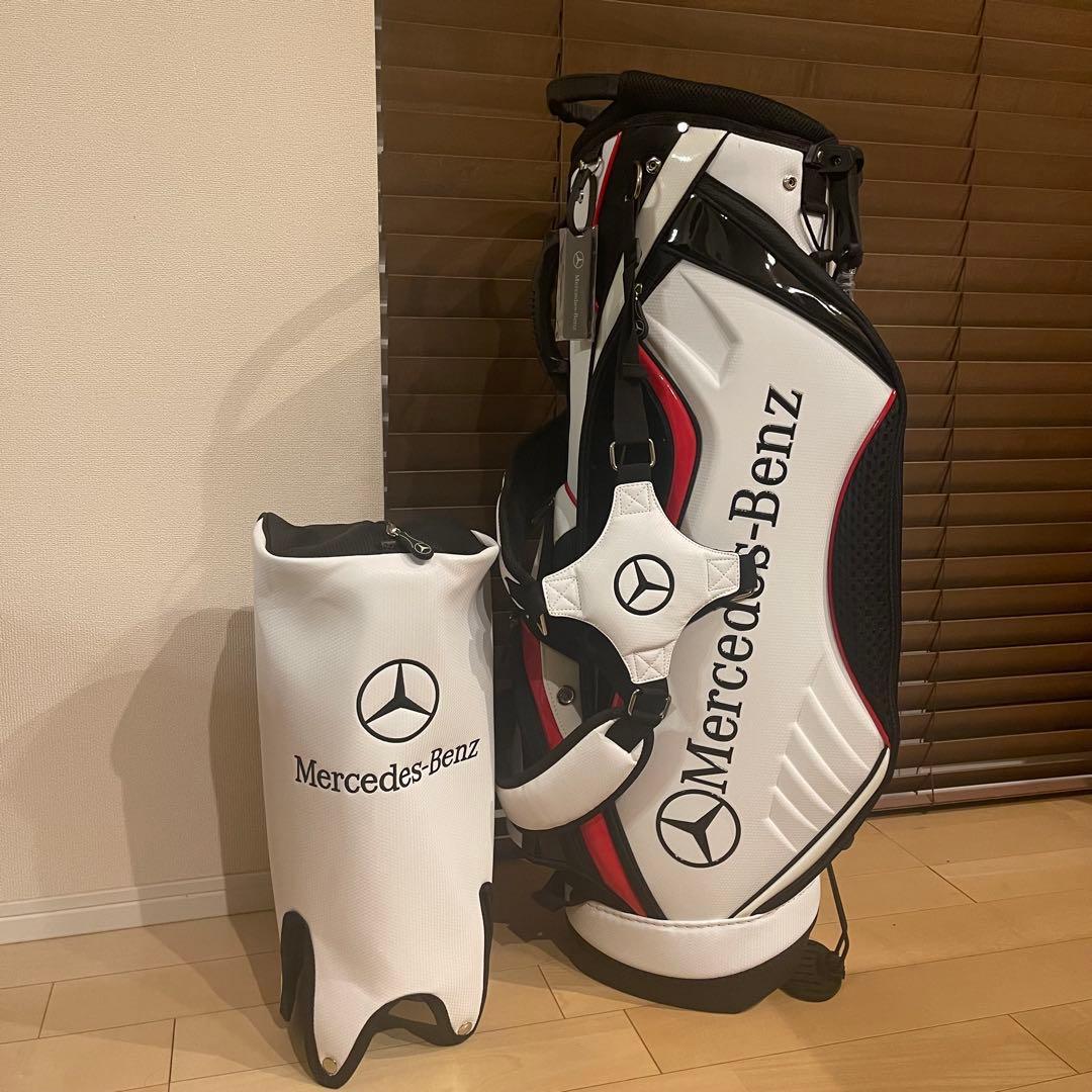 【希少品】 Mercedes Benz ベンツ キャディバッグ ゴルフバッグ 白