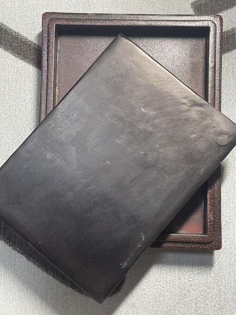 中国美術品　古硯箱硯台墨台　乾隆十八年「三希堂」銘　アンティーク硯箱硯台　希少品