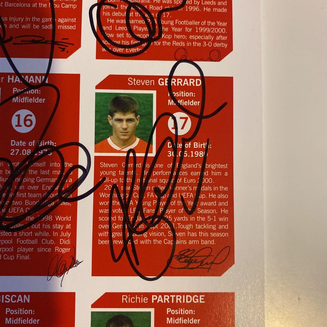 リヴァプール　03-04 直筆サイン入り ポスター　証明書付　LIVERPOOL