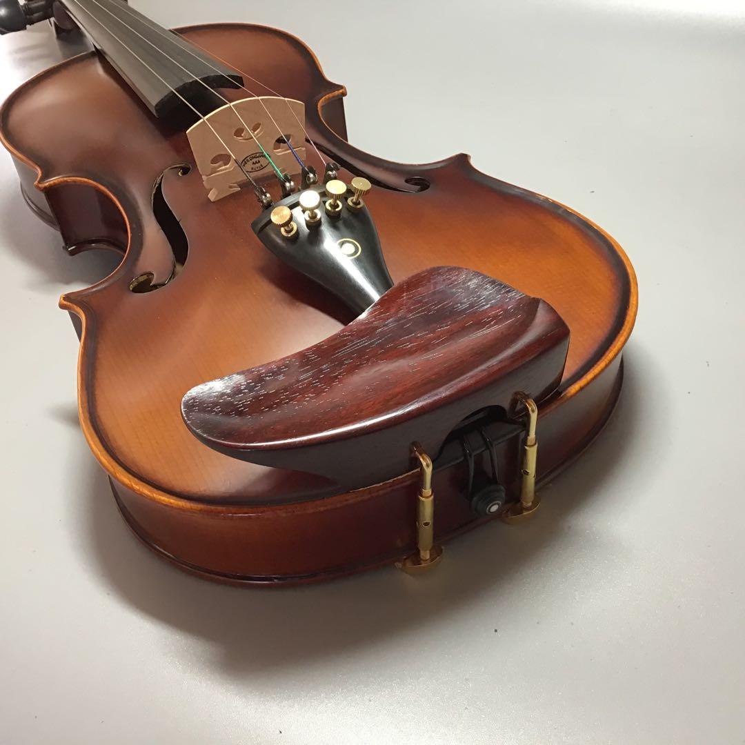 工芸会正会員　松岡裕治による　紅ローズ紫檀　バーバー型　バイオリン顎当