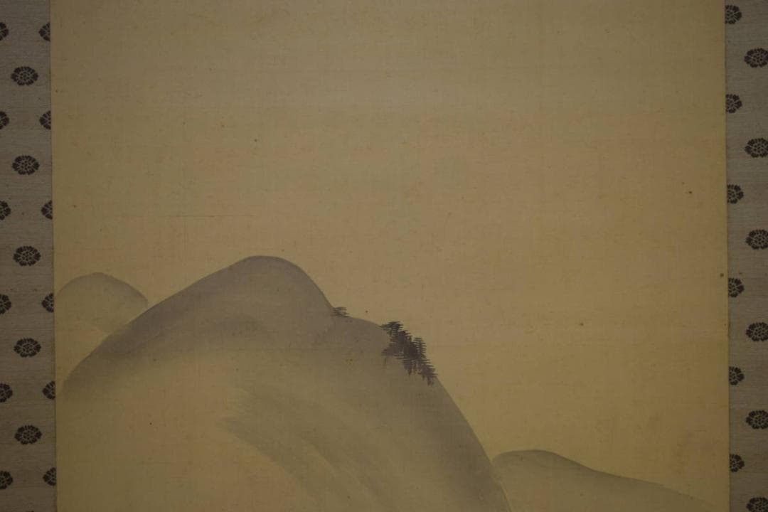 模写/橋本雅邦/山水人物図/布袋屋掛軸HH-429