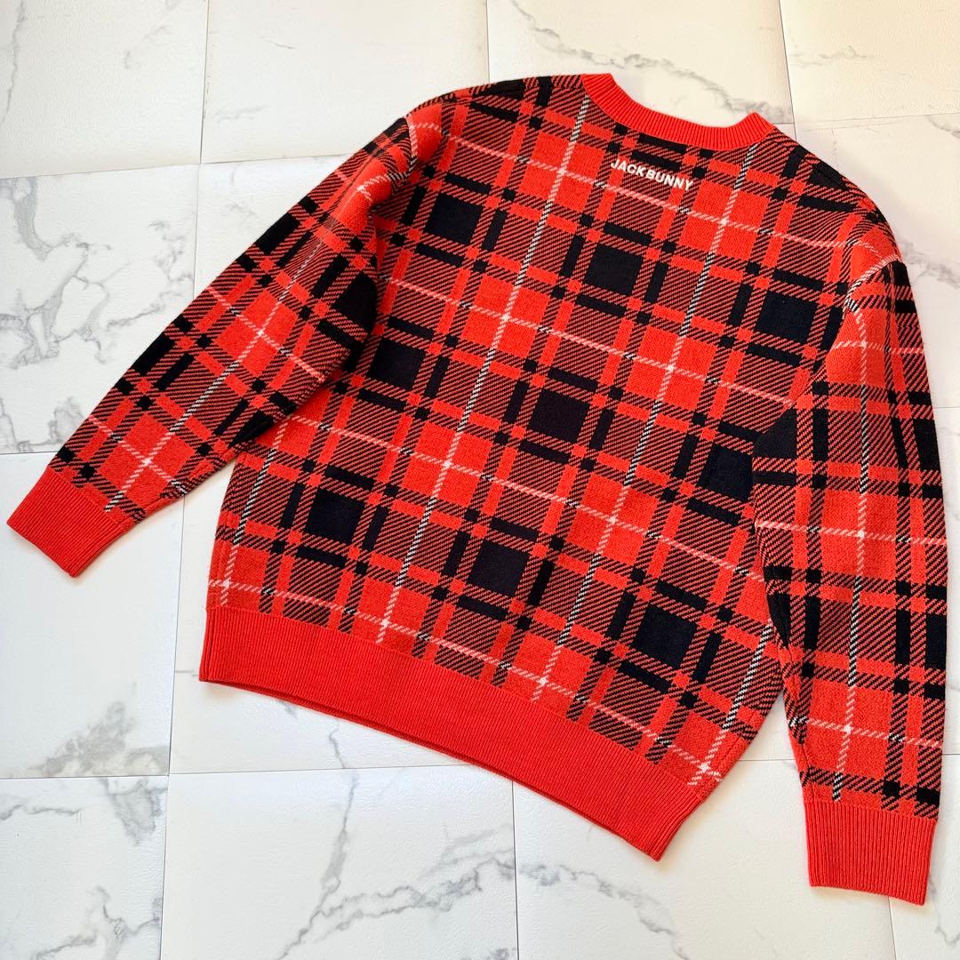 ジャックバニー ドラえもん コラボ Wジャガード ニット セーター オレンジ 4