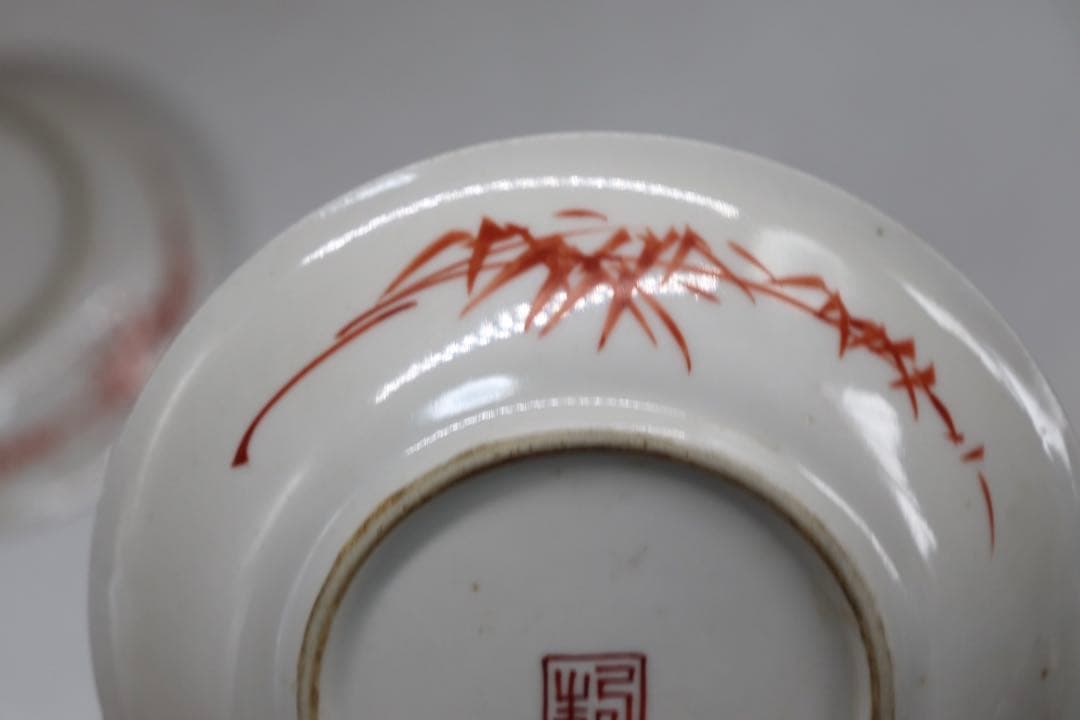 中国　清時代　十錦手小皿5点　木箱入　送料込み250708