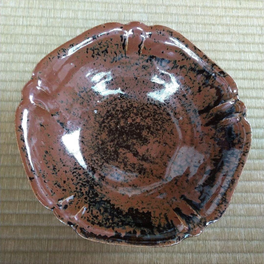 河井寛次郎　鐵釉鉢　河井紅葩識箱