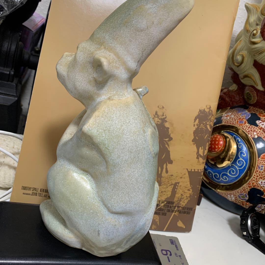 清水焼 猿 フィギュア 陶器製