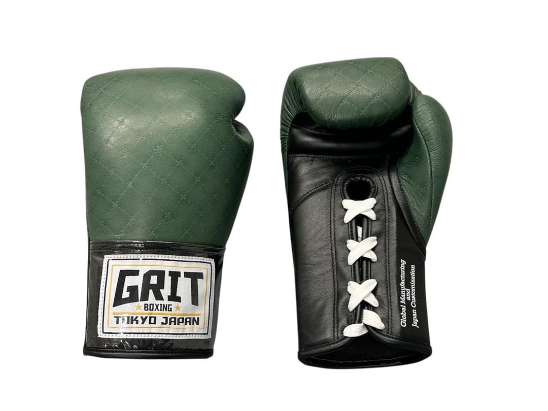 GRIT LACE UP GLOVE DARK GREEN JAPAN 本革製