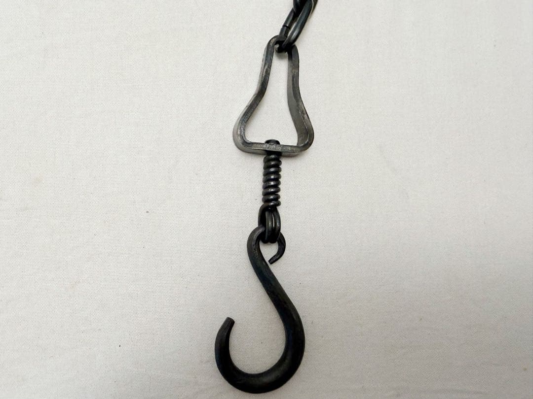 ほぼ未使用 釣釜道具 釣手 釜環 釜鎖 一式 3点セット