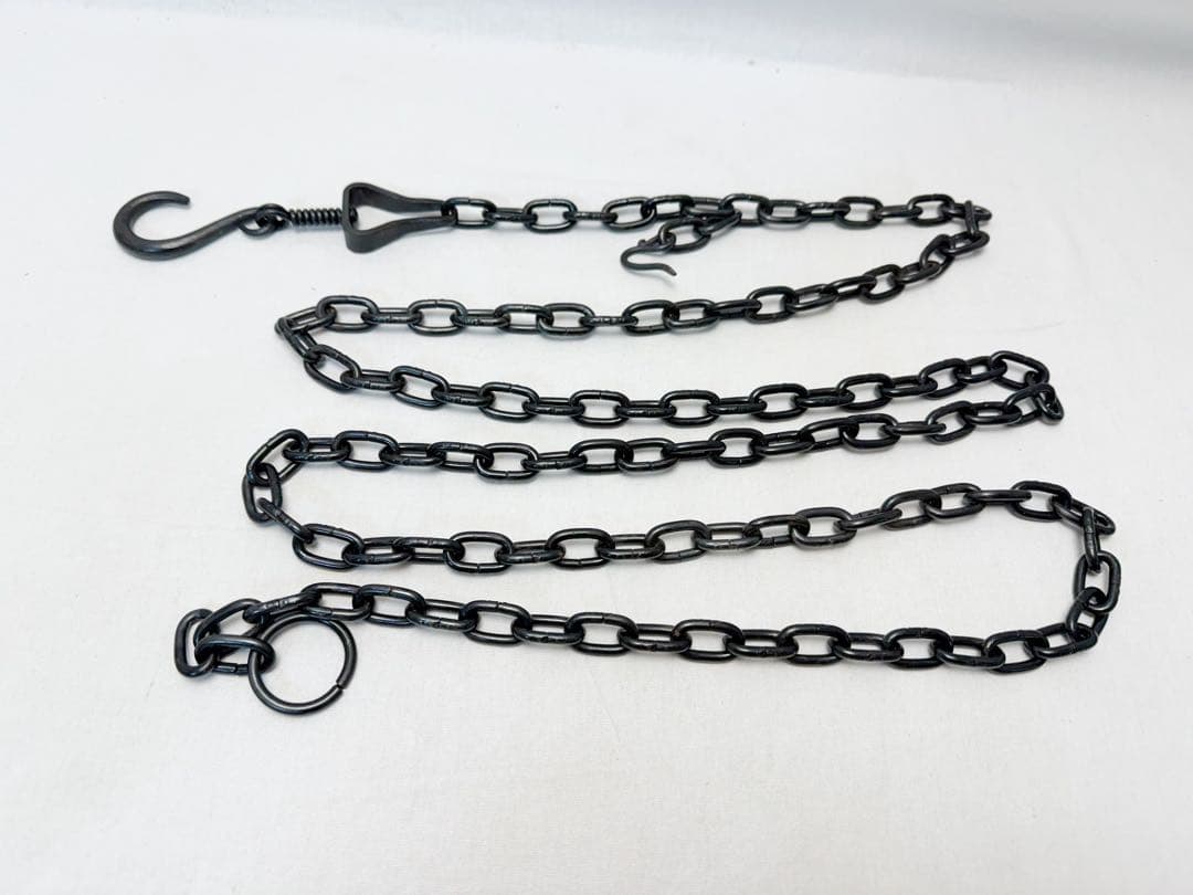 ほぼ未使用 釣釜道具 釣手 釜環 釜鎖 一式 3点セット