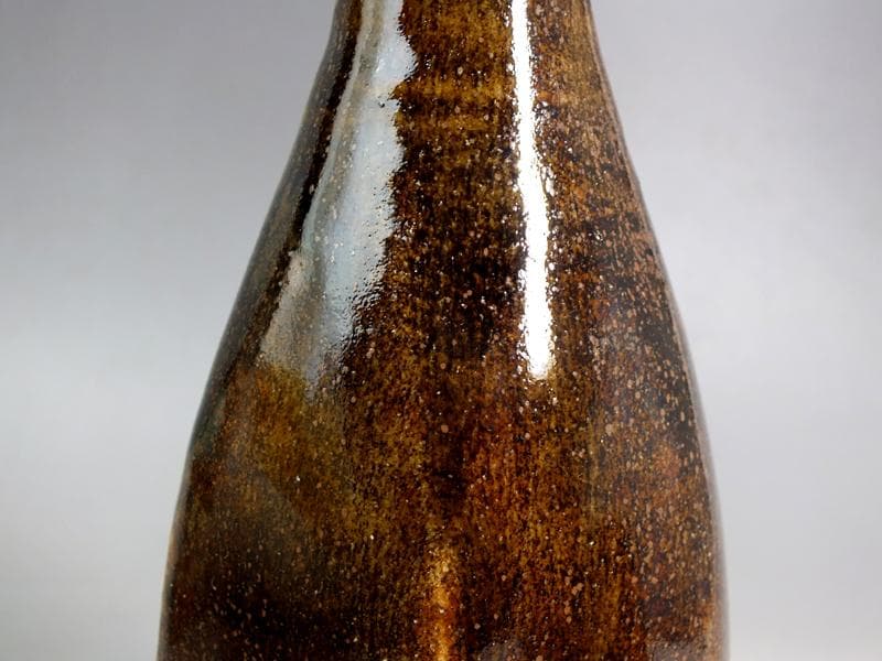 ☆ 利茶土ミルグリム 作 瀬戸釉六角花入 共箱 B2