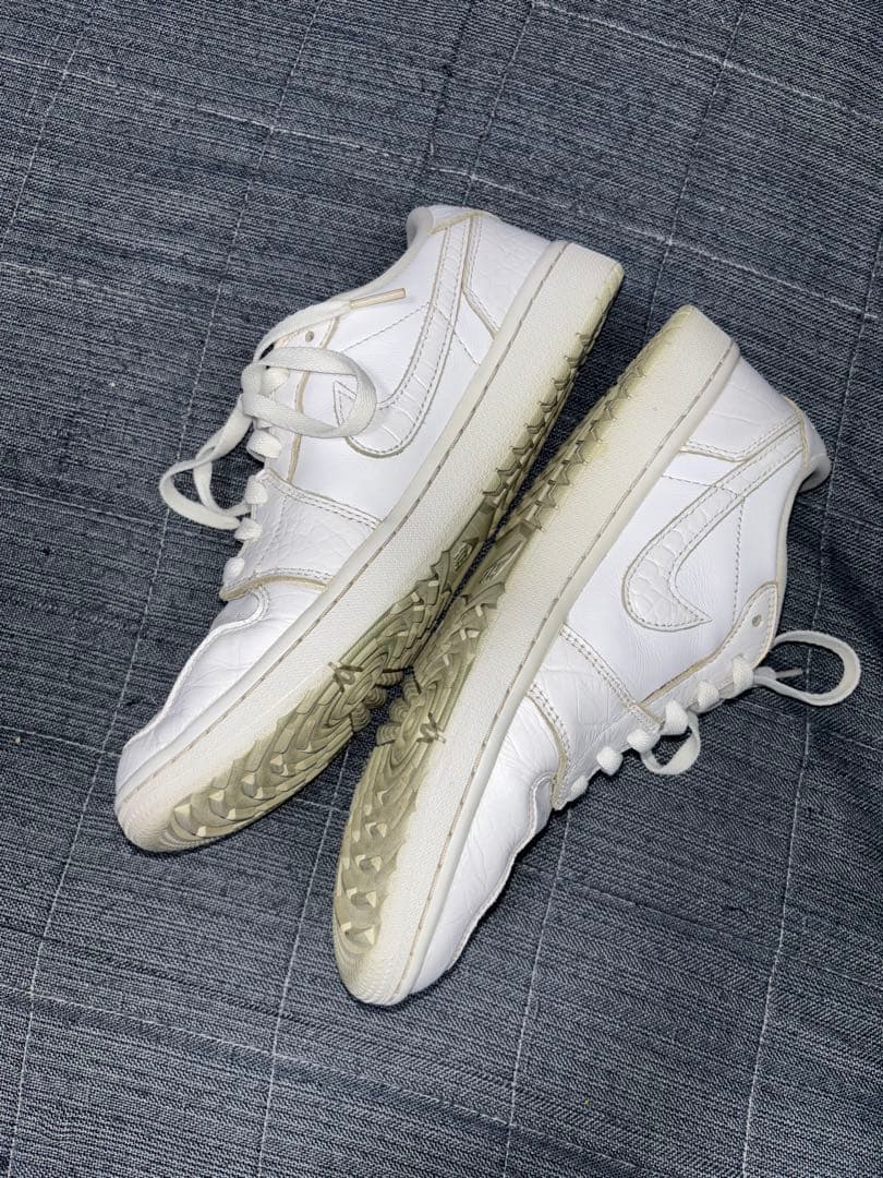 （美品）ナイキ、ゴルフ、ジョーダン、ホワイト、クロコダイル、サイズ27cm