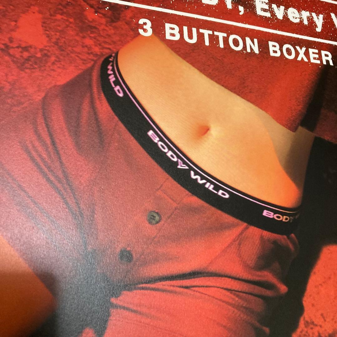 井川遥　BODY WILD FIT BOXER ポスター　美品　グンゼ　赤　２