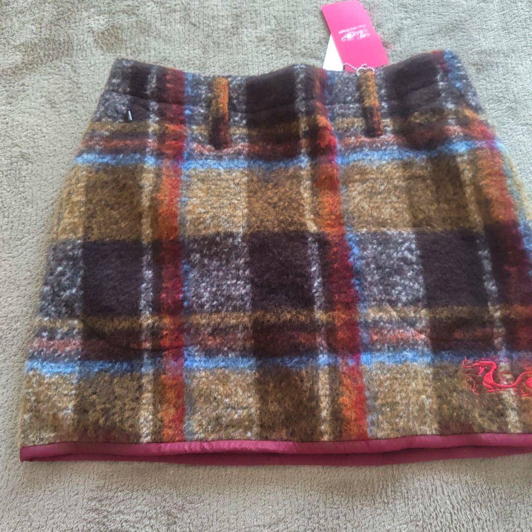 【未使用】ダンスウィズドラゴン　チェック柄ウール混紡スカート