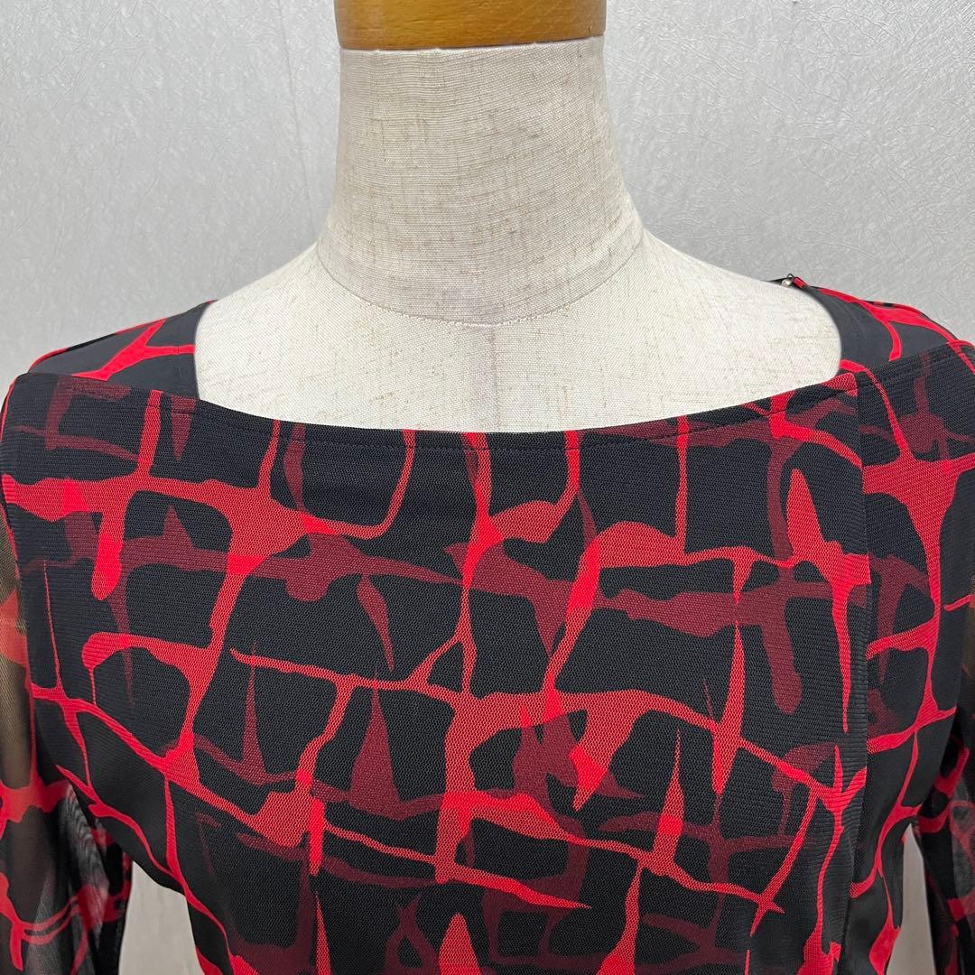 新品 JOAN トップス 黒地に赤 サイズL