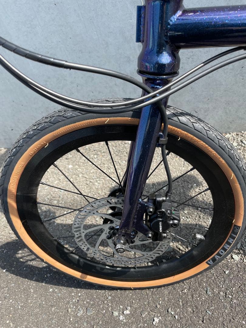 カスタム車　16インチ　折り畳み自転車　クロモリ　油圧ディスクブレーキ