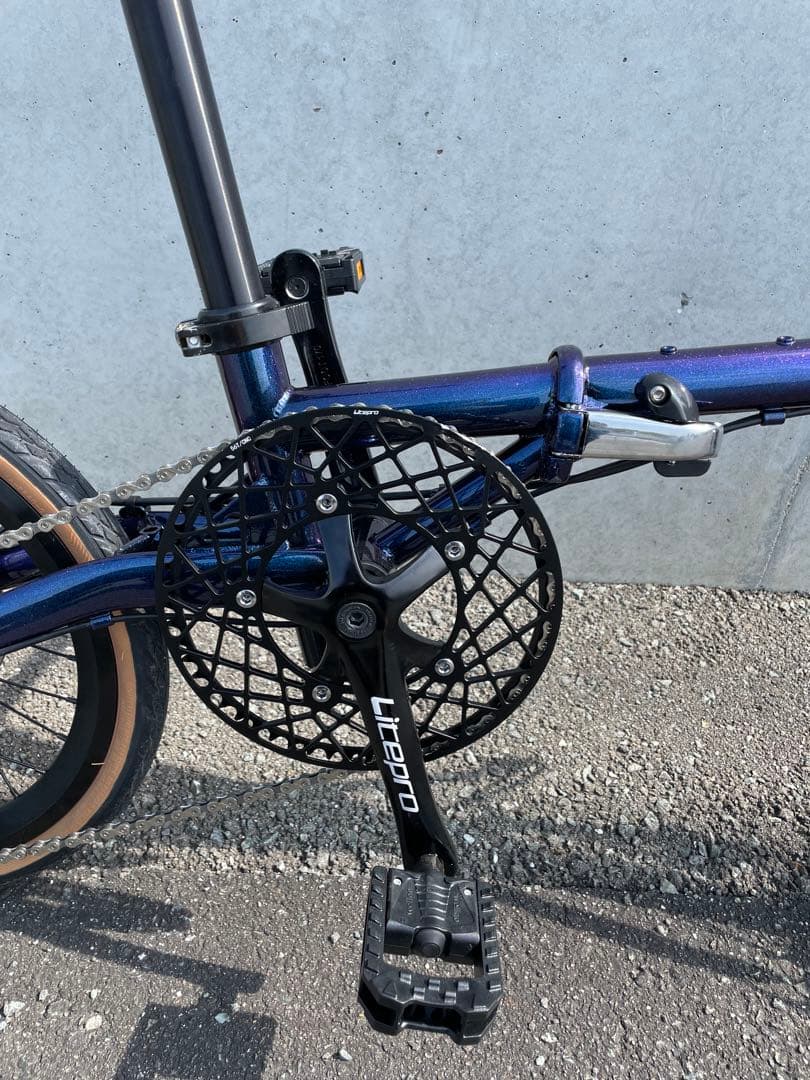 カスタム車　16インチ　折り畳み自転車　クロモリ　油圧ディスクブレーキ