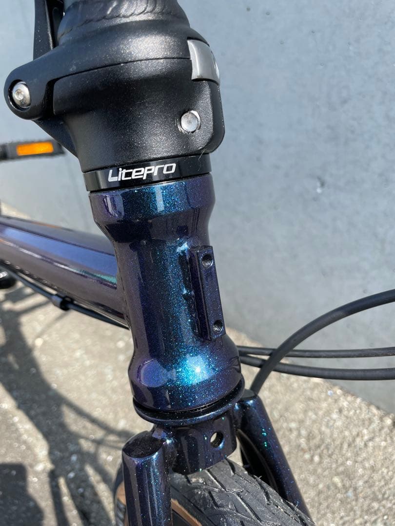 カスタム車　16インチ　折り畳み自転車　クロモリ　油圧ディスクブレーキ