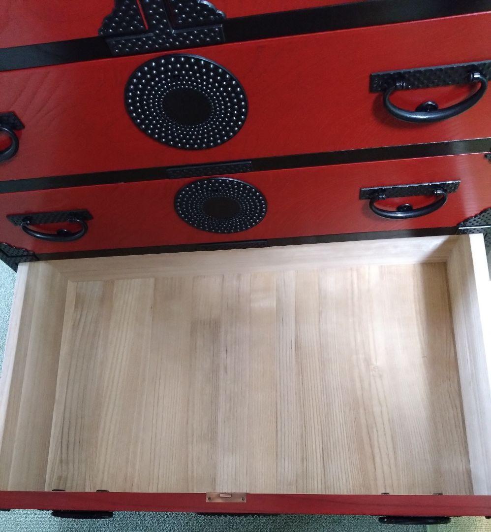 岩谷堂箪笥 赤黒呂塗 4段 美品