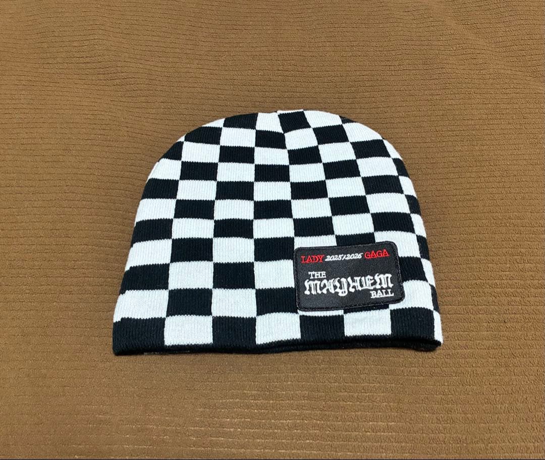 LadyGaga 2026 The MAYHEM 黒×白 ビーニー