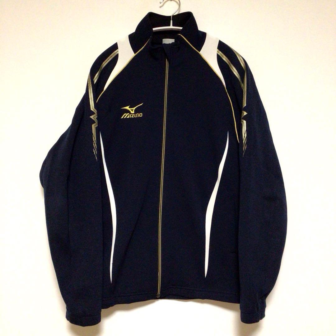 MIZUNO セットアップジャージ 上下セット 紺白金 S メンズ 美品