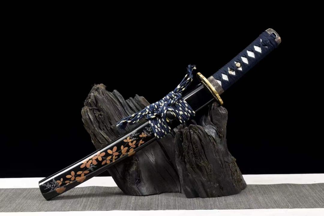 焼成打石紋模様鋼武士刀【金菊】武具　刀装具　日本刀　模造刀 居合刀  肋差