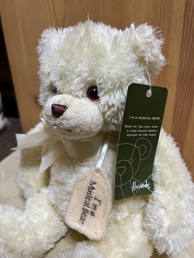 ハロッズ　テディベア　ミュージカルベア　ホワイト