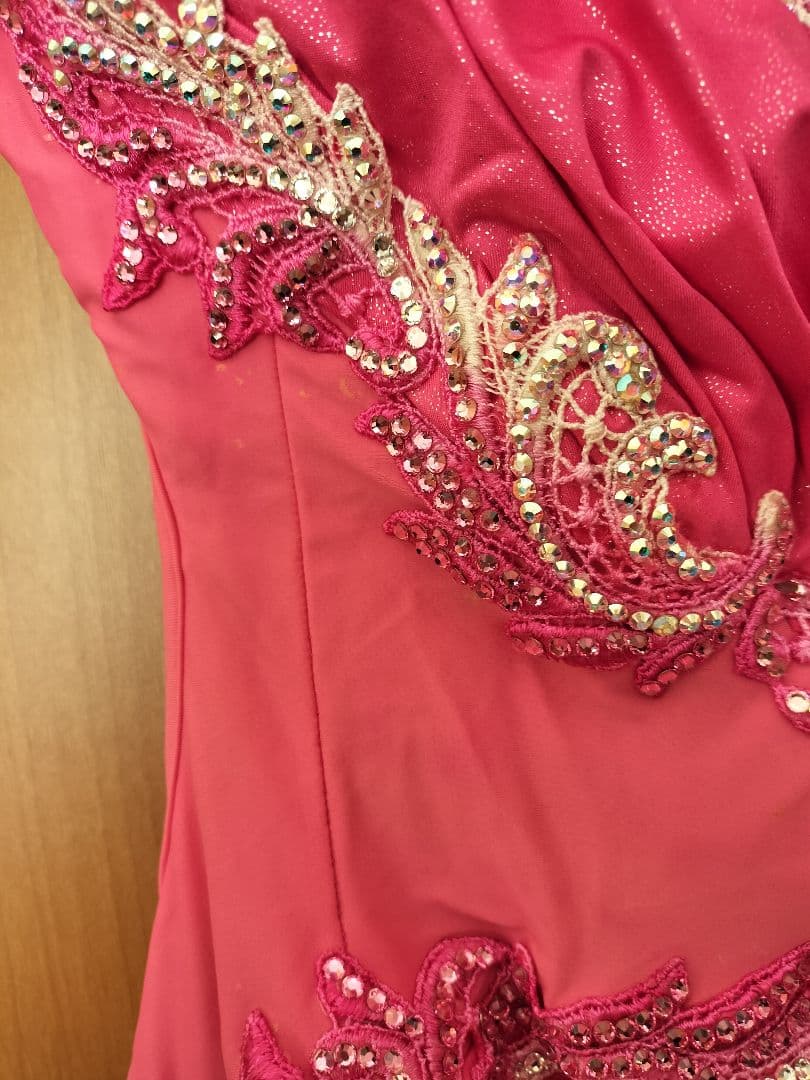 ピンク ラテンドレス 社交ダンス