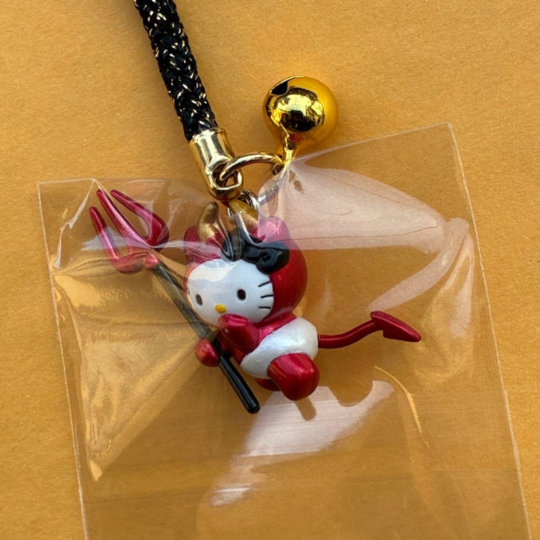 ★超激レア★ハローキティ デビルキティ 赤 5個セット ストラップ 根付 小悪魔
