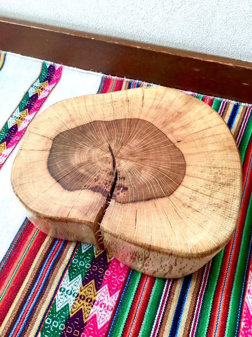 完売 天然樫の木で作成【表は森を感じられるミニちゃぶ台！裏は薪割り台に！】