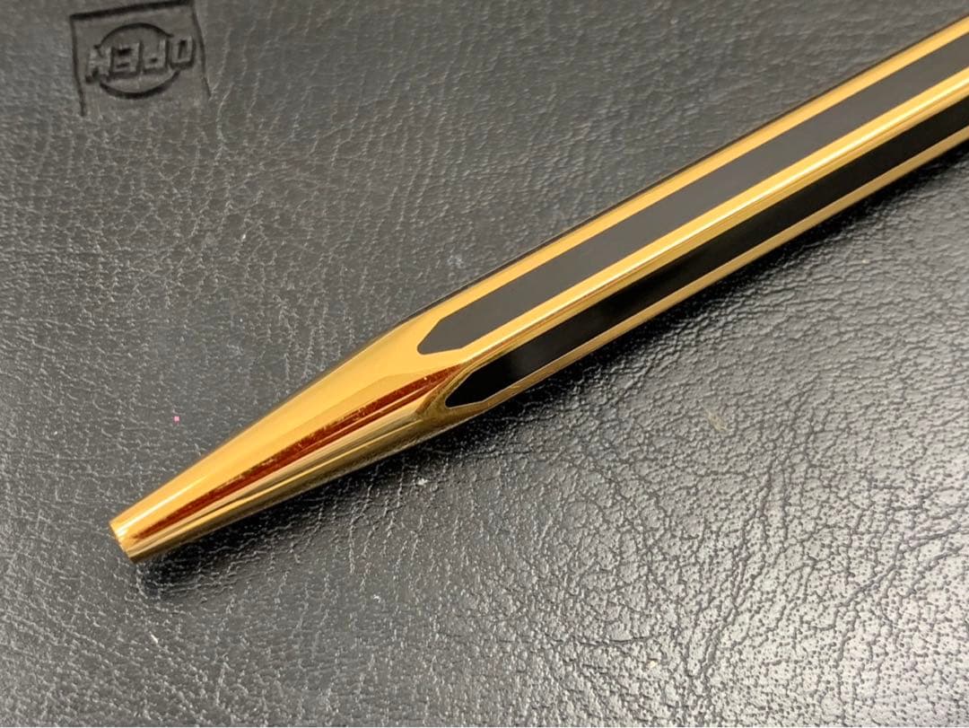 筆記OK良品 カランダッシュ ボールペン ストライプ 金黒 ノック式 青 GP